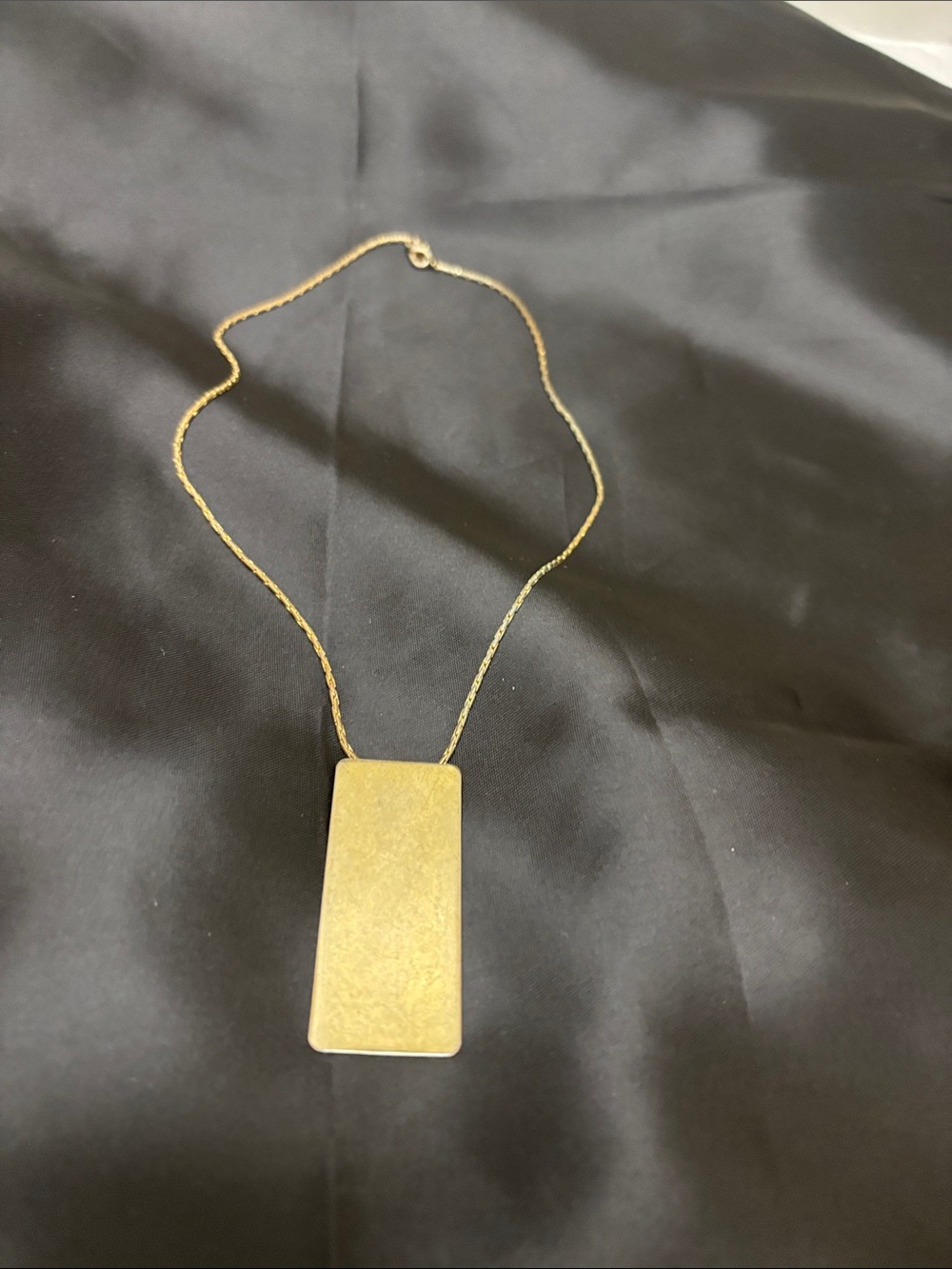 Classic Gold Rectangular Pendant Necklace for Women